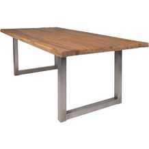 SIT TABLES & CO Tisch 180x100 cm, recyceltes Teak natur Platte natur, Gestell silber
