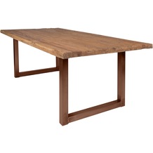 SIT TABLES & CO Tisch 220x100 cm, recyceltes Teak natur Platte natur, Gestell braun
