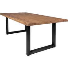SIT TABLES & CO Tisch 220x100 cm, recyceltes Teak natur Platte natur, Gestell schwarz