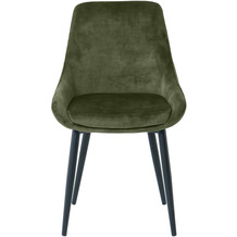 SIT Stuhl, 2er-Set Bezug Samt, Beine pulverbeschichtetes Metall Bezug grün, Beine schwarz