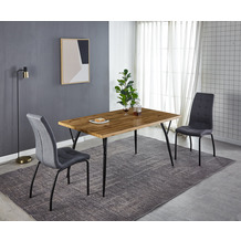 SIT Tisch 150x90 cm MDF mit Eiche-Dekor, Beine Metall naturfarben, Beine schwarz