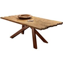 SIT TABLES & CO Tisch 200x100 cm Platte natur, Gestell antikbraun