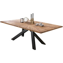 SIT TABLES & CO Tisch 200x100 cm Platte natur, Gestell antikschwarz