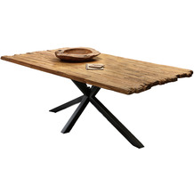 SIT TABLES & CO Tisch 200x100 cm Platte natur, Gestell antikschwarz