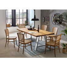 SIT TABLES & CO Tisch 240x100 cm, recyceltes Teak natur, antiksilber