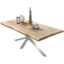 SIT TABLES & CO Tisch 160x90 cm Platte natur, Gestell antiksilbern