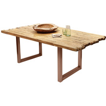 SIT TISCHE & BÄNKE Tisch, 160x90 cm, Platte recyceltes Teak, Gestell Metall antikbraun used look