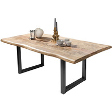 SIT TABLES & CO Tisch 180x90 cm Platte natur, Gestell antikschwarz