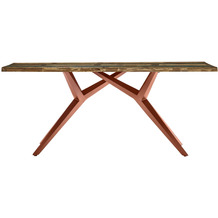 SIT TABLES & CO Tisch 200x100 cm Platte bunt, Gestell antikbraun