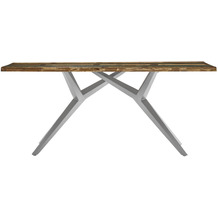 SIT TABLES & CO Tisch 200x100 cm Platte bunt, Gestell antiksilber