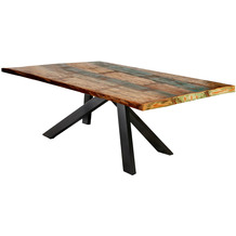 SIT TABLES & CO Tisch 200x100 cm Platte bunt, Gestell antikschwarz