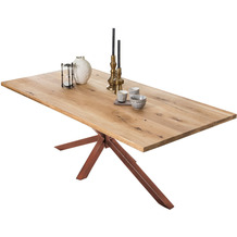 SIT TABLES & CO Tisch 200x100 cm Platte natur, Gestell antikbraun