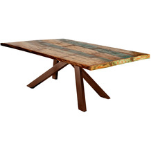 SIT TABLES & CO Tisch 220x100 cm Platte bunt, Gestell antikbraun