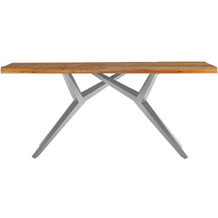 SIT TABLES & CO Tisch 220x100 cmn Platte natur, Gestell antiksilber