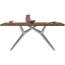 SIT TABLES & CO Tisch 240x100 cm Platte natur, Gestell antiksilber