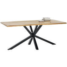 SIT TABLES & CO Tisch 180x90 cm, Akazie natur Platte natur, Gestell schwarz