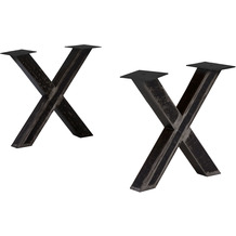 SIT TOPS & TABLES Tischgestell Roheisen used look für Platten von 180 bis 240 cm, klar lackiert