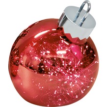 Sompex Ornament Dunkelrot D20cm beleuchtete LED Weihnachtskugel