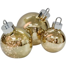 Sompex Ornament Gold D20cm beleuchtete LED Weihnachtskugel