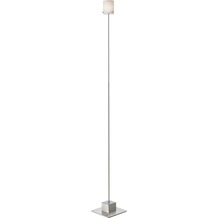 Sompex Stehlampe Slim LED Nickel Zylinder Glas weiß H 120cm