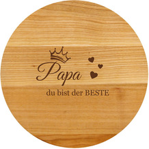 Sterngraf Pizzabrett mit Gravur Papa du bist der Beste, Holz Pizzateller - Geschenkidee zum Geburtstag, Geschenke für Männer zum Vatertag, Krone Herz MotivP12o