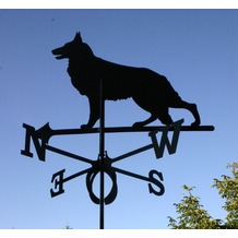 SvenskaV Wetterfahne Schäferhund, Stahlblech schwarz pulverbeschichtet, groß