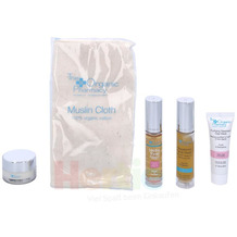 The Organic Pharmacy Clear Skincare Set Face Wash 10ml/Clay Mask 10ml/Face Cream 10ml/Toner 10ml/Cloth 40 ml