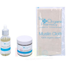 The Organic Pharmacy Intense Moisture Boost Kit Hyaluronic Acid Serum 30ml/Hyaluronic Acid Mask 60ml/Organic Muslin Cloth 90 ml