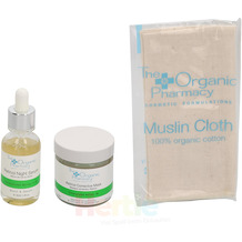The Organic Pharmacy Overnight Repair Kit Retinol Night Serum 30ml/Retinol Night Mask 60ml/Organic Muslin Cloth 90 ml
