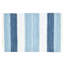 THEKO Handwebteppich Happy Design Stripes blau 60 x 120 cm