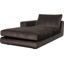 TINGO LIVING PUZZLE Sofa-Element Chaise Lounge, links 106x186/83 cm, Samt anthrazit, Standard-Naht