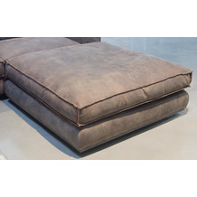 TINGO LIVING PUZZLE Sofa-Element Pouf, 106x106/40 cm, Nubukleder schiefer, invertierte Naht