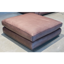 TINGO LIVING PUZZLE Sofa-Element Pouf, 106x106/40 cm, Wachsleder taupe, Baseball-Naht
