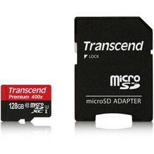 Transcend microSDXC Class 10 UHS-I 400x, 128GB + SD Adapter