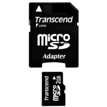 Transcend microSD, 2GB + SD-Adapter