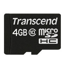 Transcend Ultimate Speed microSDHC 4GB Class 10