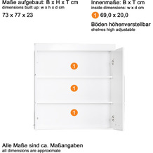trendteam Amanda Hänge-Stauraumelement Asteiche Melamin 73 x 77 x 23 cm