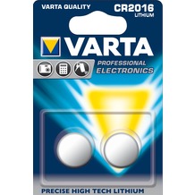 VARTA Batterie Lithium, Knopfzelle, CR2016, 3V Professional Electronics, Retail Blister (2-Pack)