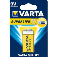 VARTA Batterie Zink-Kohle, E-Block, 6F22, 9V Superlife, Retail Blister (1-Pack)