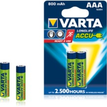 VARTA Longlife Accu Micro AAA 800 mAh (2 Stück)
