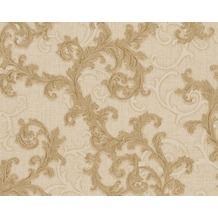 Versace klassische Mustertapete Baroque & Roll, Tapete, beige, metallic 962312