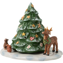 Villeroy & Boch Christmas Toys Weihnachtsbaum mit Waldtieren weiß,braun