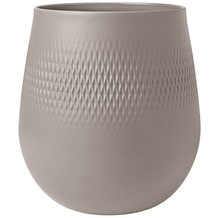 Villeroy & Boch Manufacture Collier taupe Vase Carré groß grau