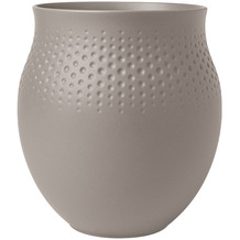 Villeroy & Boch Manufacture Collier taupe Vase Perle groß grau