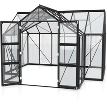 vitavia Gewächshausbausatz Orangerie, Clarus, Komplett verglast mit Sicherheitsglas, kristallklar ESG3mm, schwarz, 13 m², B 3,83 x T 3,83 x H 2,54 m