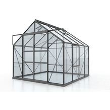 vitavia Gewächshaus Meridian 2 Einscheibenglas 3mm, anthrazit 6,7 m²