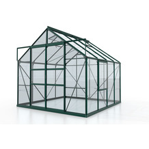 vitavia Gewächshaus Meridian 2 Einscheibenglas 3mm, smaragd Meridian 2 6700, 6,7 m², 2,57 m x 2,58 m