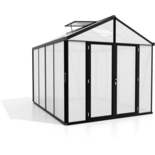 vitavia Gewächshaus Zeus Comfort Hohlkammerplatte16mm, schwarz Zeus Comfort 8100, 8,1 m², 2,58 m x 3,16 m