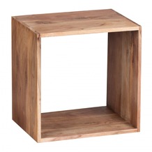 Wohnling Massivholz Akazie Cube Regal 43,5 x 43,5 x 33 cm Cube