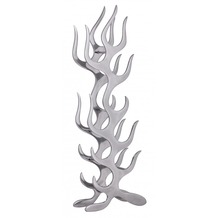 Wohnling Weinregal Design Flammen 93 cm für 9 Flaschen Aluminium Silber